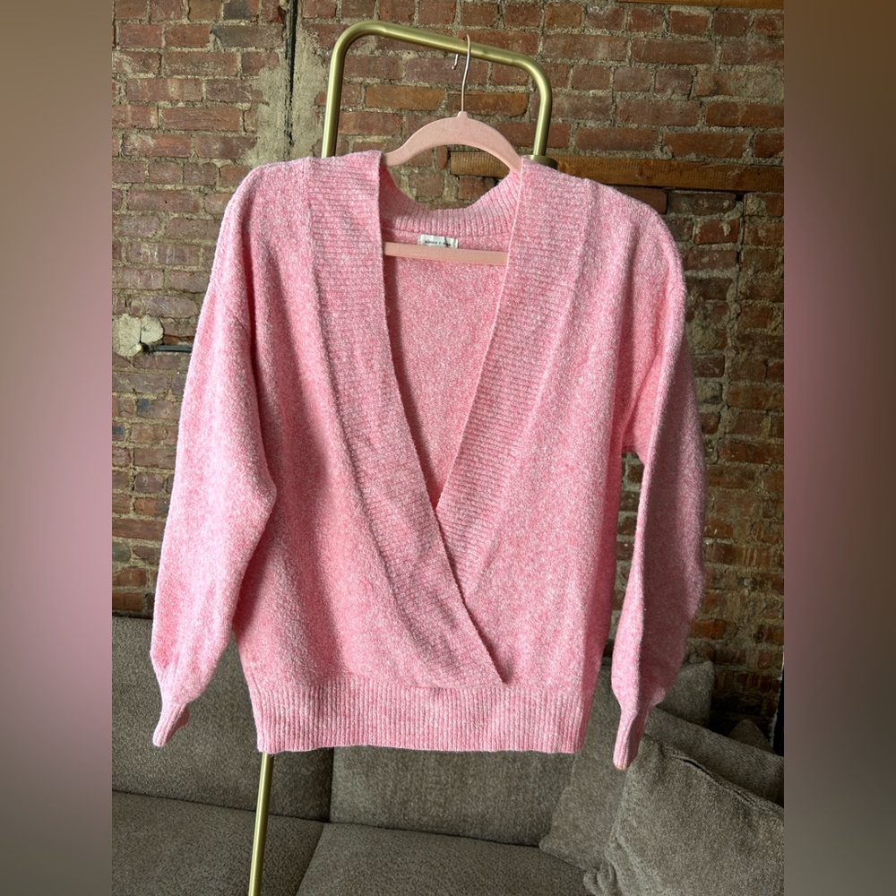 Wrap front super soft sweater